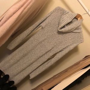 Grey knit turtle neck dress